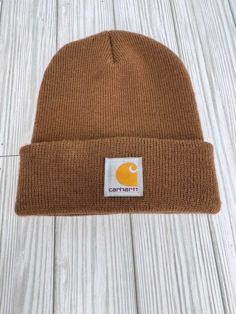 Carhartt beanie hat infant toddler cuffed rib knit brown AH8905 one size